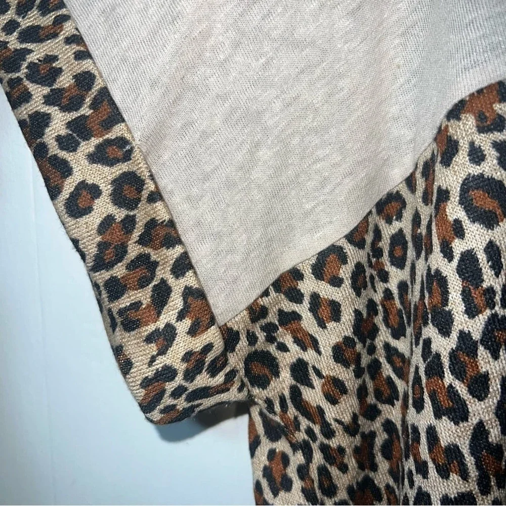 NWT Umgee Linen Blend Cheetah Print Lightweight Boho T-shirt Mini Dress S - Picture 10 of 12